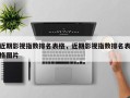 近期影视指数排名表格，近期影视指数排名表格图片