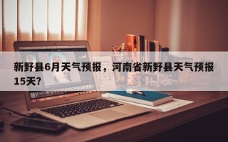 新野县6月天气预报，河南省新野县天气预报15天？